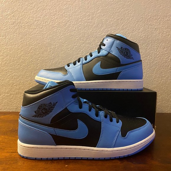 Jordan Other - Air Jordan 1 Mid University Blue Black Lifestyle Casual Shoes DQ8426-401 Size 14